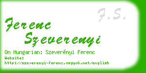 ferenc szeverenyi business card
