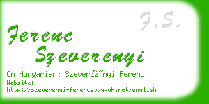 ferenc szeverenyi business card